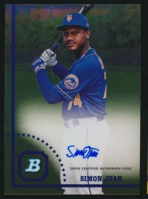 2022 Bowman Heritage Chrome #CPA-SJ Simon Juan Auto New York Mets - Image 1 of 2