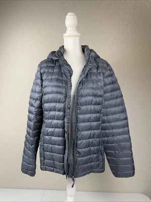 32 Degrees Women's Puffer Jacket Size XL Slate  Long Sleeves Hooded Zipper - Image 1 of 4