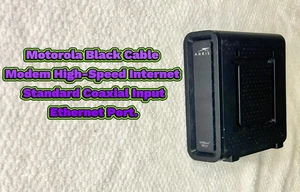 Motorola Black Cable Modem High-Speed Internet Standard Coaxial Input Ethernet - Picture 1 of 7