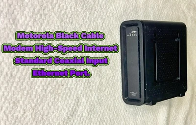 Motorola Black Cable Modem High-Speed Internet Standard Coaxial Input Ethernet - Image 1 of 4