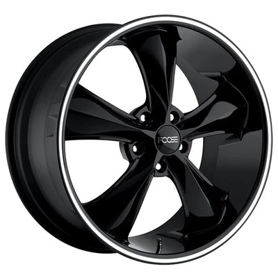 17x7 Foose Wheels F104 Legend Gloss Black Milled Rims 5x114.3 ET+1 (4pcs) Foto 1 de 4