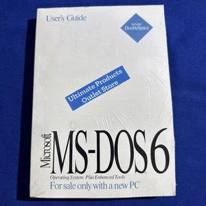 Microsoft®️ MS-DOS®️ V6.0 Full Version 3 1/2 Floppy with Manual NEW Sealed - Picture 1 of 2