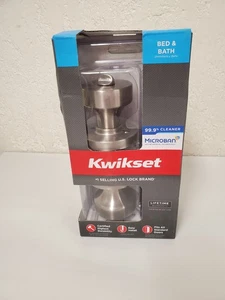 Kwikset Pismo runder Satin Nickel Bett/Bad Türknopf mit Schloss (730PSKRDT15CP) - Bild 1 von 6