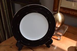 Royal Doulton Precious Platinum 9" Accent Luncheon Plate Black - Picture 1 of 6