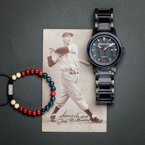 Original Grain "1946 Fenway Park Seats" Ltd Ed .406 Club 47mm Watch- Memorabilia Cover