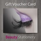 Gift Voucher Beauty Salon Blank Eyelash Extension Lash Lift Card A7 + Envelopes