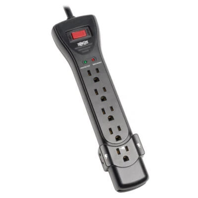 25FT Tripp Lite Protect It! 7 Outlet Surge Protector - Black - Image 1 of 4