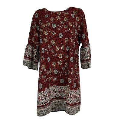 Forever 21 Dress Women's Medium Shift Tunic Above Knee 3/4 Sleeve Floral - Image 1 of 4