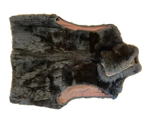 andrew marc fur vest, leather collar lining, size medium - Picture 1 of 6