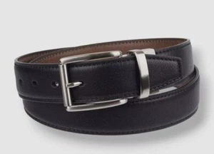 Dockers Men's Black Brown Leather Reversible Buckle Casual Dress Belt Sz M - Picture 1 of 2