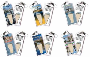 St. Petersburg, FL FootWhere® Souvenir Zipper-Pull. 6 Piece Set. Made in USA - Picture 1 of 8