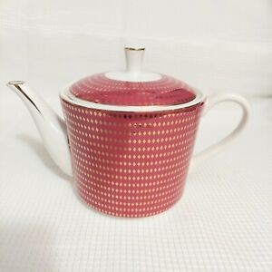 Graces Teaware Teapot Spout Strainer Fuchia Pink White Gold Accents