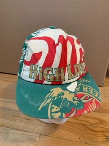 Vintage Miller High Life All Over Print Snapback Hat Old School Rare - Picture 1 of 3