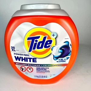 Tide White Power Pods Ultra Oxi Whitening HE White Laundry Detergent 25 XL New - Picture 1 of 9