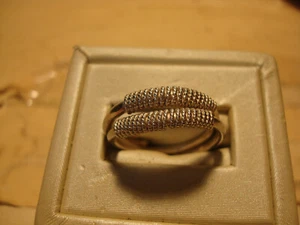 Anillo ajustable de plata de ley 925 diseño de doble banda talla 6,5 - Imagen 1 de 7