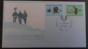 1984 Australia Antarctic Terr. 75th Ann South Pole Expedition FDC ties 2 stamps - Photo 1/2