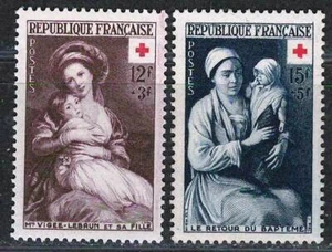 FRANCE  1953 Very Fine MLH Semi-Postal Stamps Set Scott # B282-3 CV 17.50 $ - Picture 1 of 2
