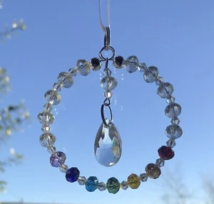 🌈 Chakra Colour AB Crystal Light Sun-catcher - Clear Teardrop Handmade Gift - Picture 1 of 5