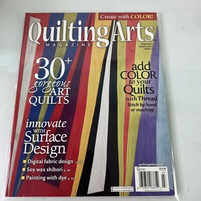 Feb/Mar 2014 Quilting Arts Magazine Digital Fabric Design Soy Wax Shibori 13537 - Image 1 of 4