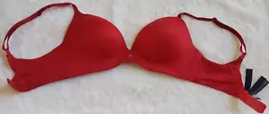 Victoria’s Secret So Obsessed Wireless Push-Up Bra 32D Red Smooth Seamless - Picture 1 of 8
