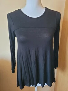 NUEVO CON ETIQUETAS ZARA Top Acampanado Negro Manga Larga Talla S  - Imagen 1 de 2