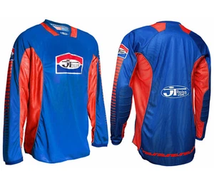 JT Racing Jersey Blau Rot pro-Tour Motocross MX Shirt Retro Evo Klassisch Neu - Picture 1 of 4