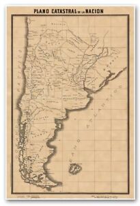 Karte Argentinien Plano Catastral De La Nacion Y C. Chapeaurouge Um 1901 24x36