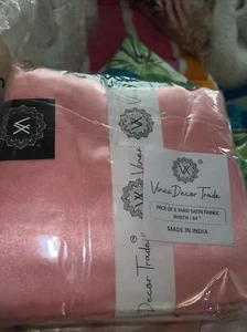 vinex decor trade confezione da 5 iarde tessuto raso rosa - Foto 1 di 3