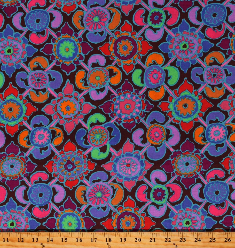 Algodón Kaffe Fassett Colectivo Tudor Tela Roja Estampado por Yarda D138.23 Foto 1 de 1