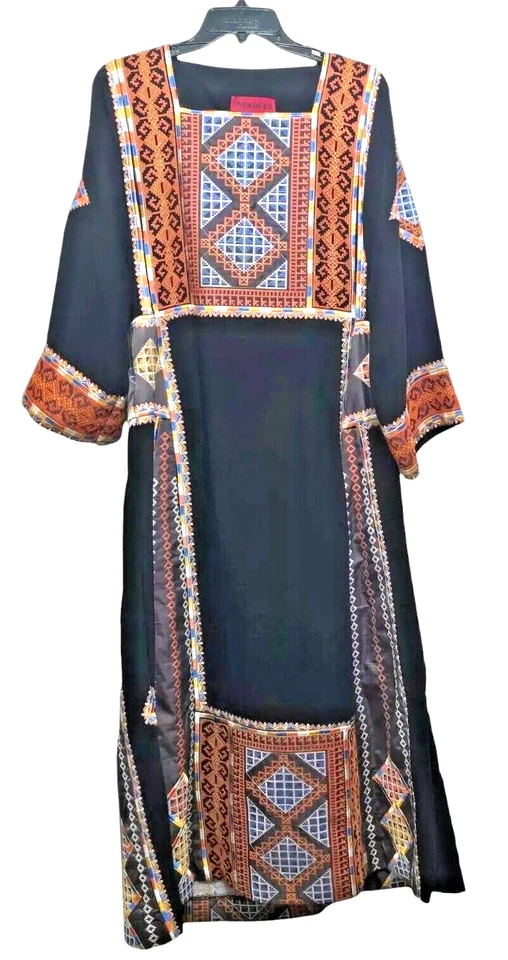 La Cachemira Tradicional Bordada Palestina Fellahi Thobe Usado Foto 1 de 4