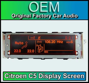 Citroen C5 display screen, RD4 stereo LCD Multi function clock dash - Picture 1 of 3