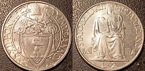 Vatican - PIE XII - 2 lire 1942 AN IV SUP ! KM#36 WW2 - Foto 1 di 1