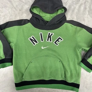 Vintage Y2K Nike Spellout Center Swoosh Hoodie Sweatshirt Silver Tag Sz 6 - Picture 1 of 6
