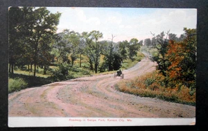 Anfang 1900 Fahrbahn im Swope Park Kansas City Missouri Postkarte nicht verschickt Buggy - Bild 1 von 2