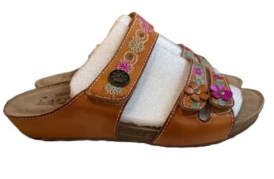 Spring Step L`Artiste Women's Freesia Slide Sandal size 6.5-7 Leather Floral - Image 1 of 4