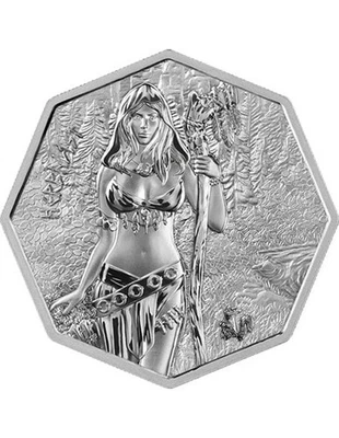 HERBALIST Witchcraft 1 Oz Silver Coin 5 Mark Germania 2025 - Image 1 of 2