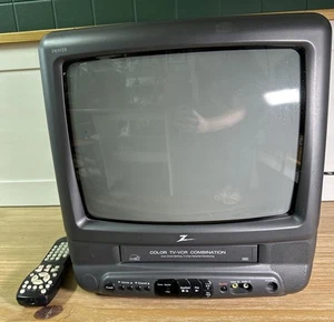 Zenith TVBR1342Z 13" CRT TV VCR Combo Retro Gaming Television Vintage W Remote - Picture 1 of 6