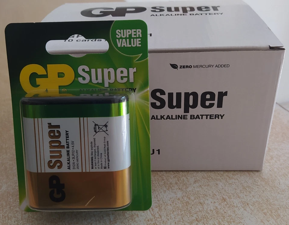 10 X Pila 3RL12 / 312A 4,5 V - Pila de petaca marca GP (10 unidades) Alcalina - Imagen 1 de 1