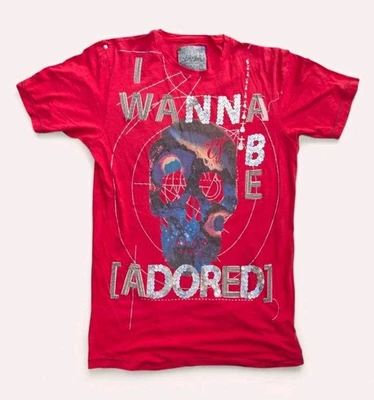Camiseta De Colección Elvis Jesus Wanna Be Adored Lentejuelas Calavera Para Hombre Pequeño Ajuste Muscular Foto 1 de 4