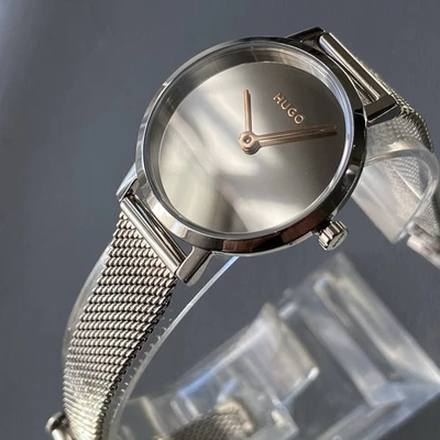 Reloj de diseñador Hugo Boss genuino para dama malla esfera espejo reparado Foto 1 de 4