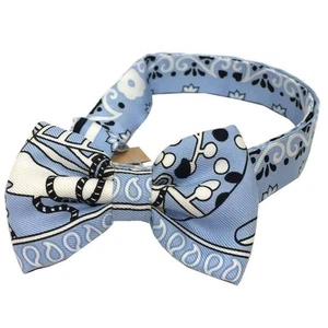 HERMES Tie Yu-Packet Bow Tie Nude Papillon Fleurs Et Papillons De Tissu Flower-B - Picture 1 of 3