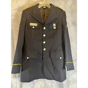 Vintage U.S. Army Dress Blue Uniform Coat 37L Bremen-Bowdon DSCP Marksmen Pin - Picture 1 of 6