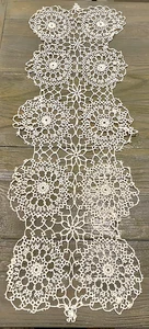 Vintage Handmade Tatting LACE Runner 11”x 30” - Picture 1 of 8