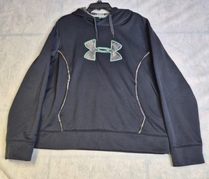 Under Armour Hoodie Mens 2XL Black Realtree Camo Logo Storm1 Fleece Sweatshirt - Picture 1 of 12