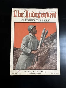 The Independent - 20 de abril de 1918 Movilización de dinero estadounidense ilustrado - Imagen 1 de 11