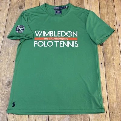Polo Ralph Lauren Wimbledon Graphic T Shirt Custom Slim Fit Mens Medium - Image 1 of 4