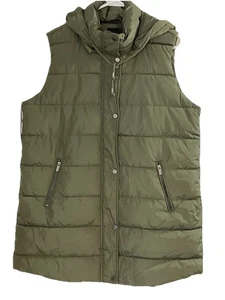 Sebby S.E.B. SSP1418 Womens Olive Detachable Hood Zip Long Puffer Vest Size XL - Picture 1 of 15