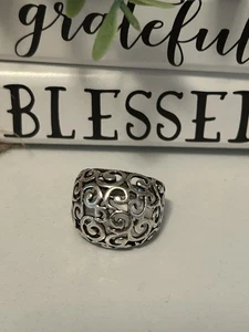 STERLING SILVER Dome Open Design Ring 6.1 Grams Size 6.5 Very Nice! - Picture 1 of 8