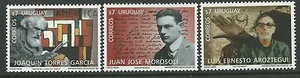 Uruguay 1999 - Uruguayan Famous People Painters Writers - Sc 1786/8 MNH - Imagen 1 de 1