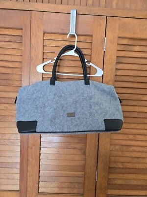 HUGO BOSS Parfums Grey/ Black Felted Travel Duffle Gym Bag Logo Carry On  - Image 1 of 4